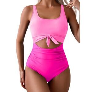 NWT Women's Pink One Piece Tummy Control Slimming Swimsuit Size 2X Barbiecore